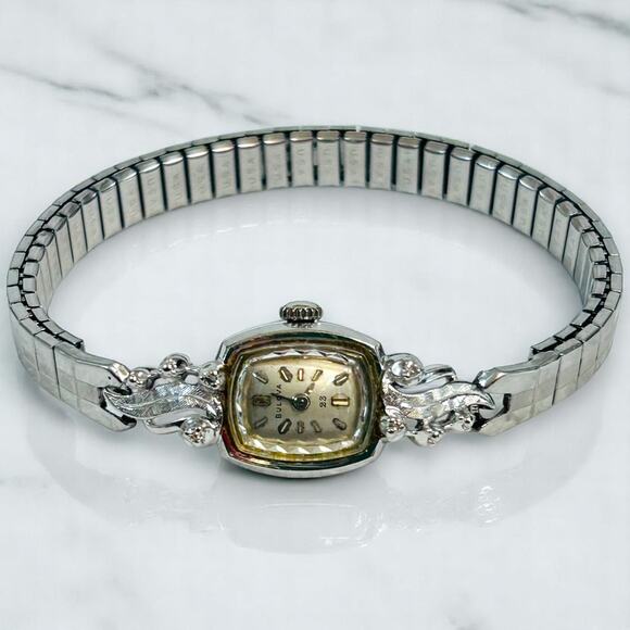Bulova Womens Mechanical Watch 10KT Rolled Gold Plate M4 - Picture 1 of 12